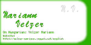 mariann velzer business card